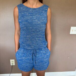 GAP Blue Marled Sleeveless Drawstring Romper – Size S
